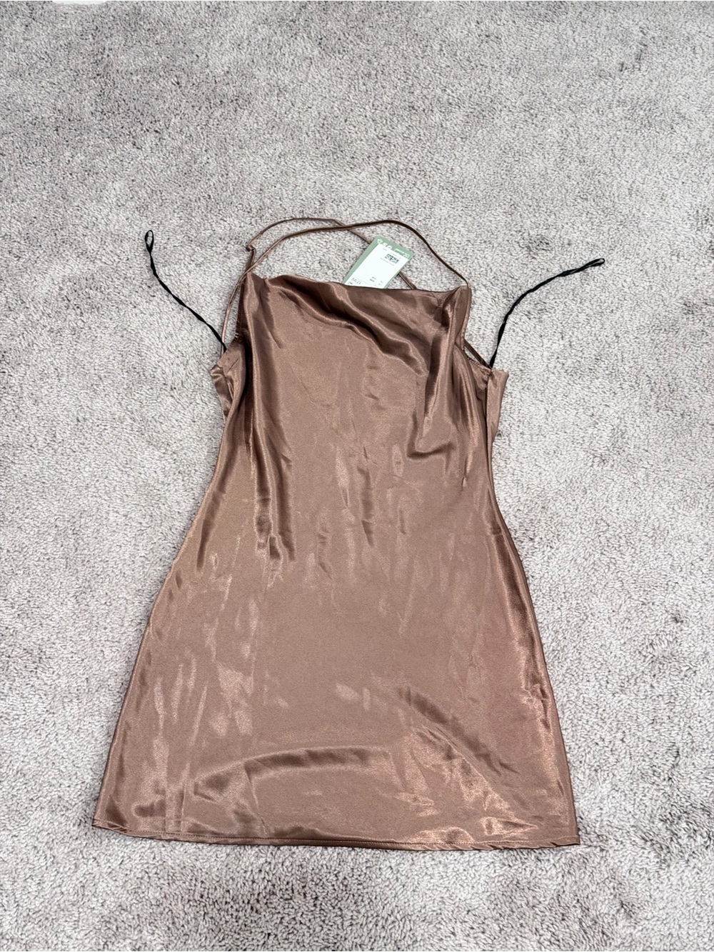 H&M Silky Satin Slip Dress - Brown